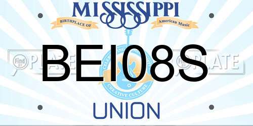 BEI08S Mississippi License Plate