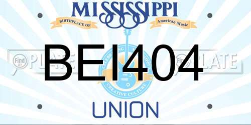 BEI404 Mississippi License Plate