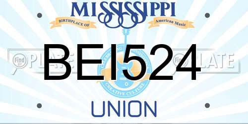 BEI524 Mississippi License Plate