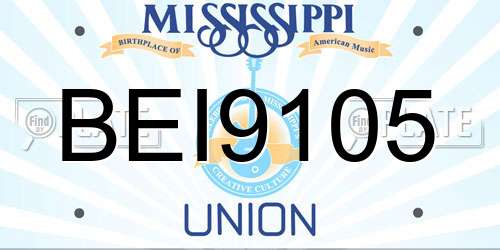 BEI9105 Mississippi License Plate