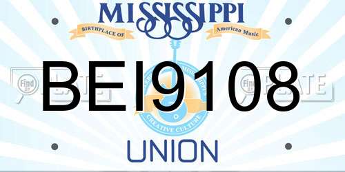 BEI9108 Mississippi License Plate
