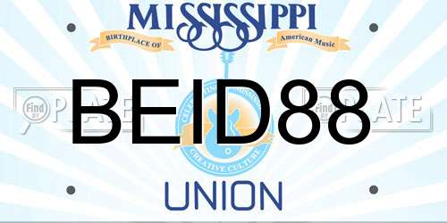 BEID88 Mississippi License Plate