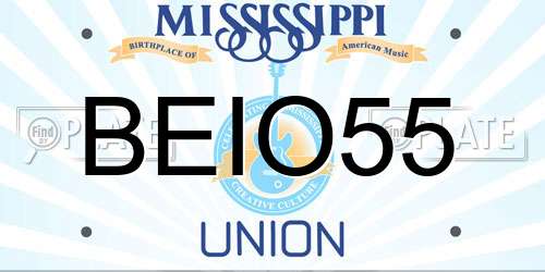BEIO55 Mississippi License Plate