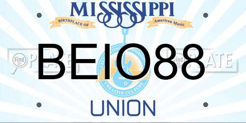 BEIO88 Mississippi License Plate