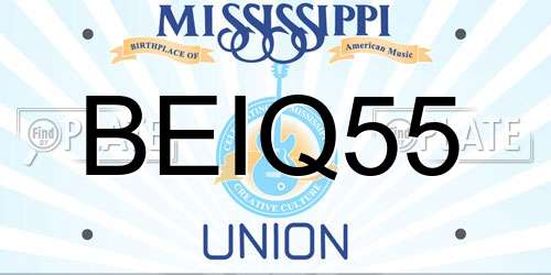 BEIQ55 Mississippi License Plate