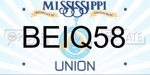 BEIQ58 Mississippi License Plate
