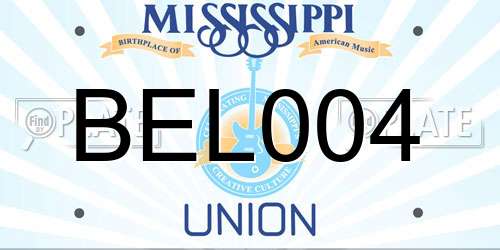 BEL004 Mississippi License Plate