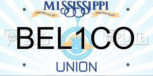 BEL1CO Mississippi License Plate