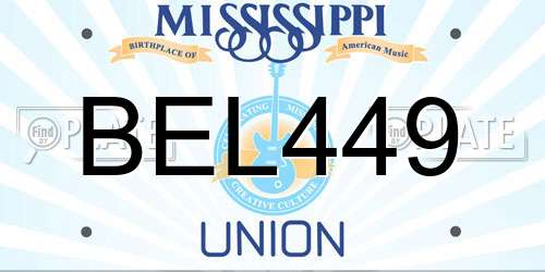 BEL449 Mississippi License Plate