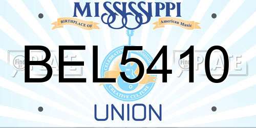 BEL5410 Mississippi License Plate