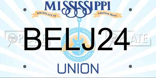 BELJ24 Mississippi License Plate