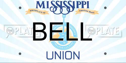 BELL Mississippi License Plate