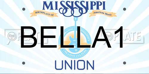 BELLA1 Mississippi License Plate