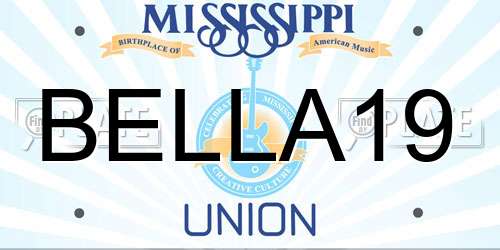 BELLA19 Mississippi License Plate