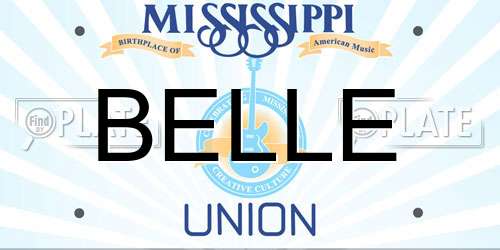 BELLE Mississippi License Plate