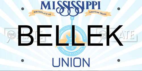 BELLEK Mississippi License Plate