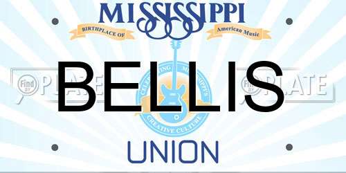 BELLIS Mississippi License Plate