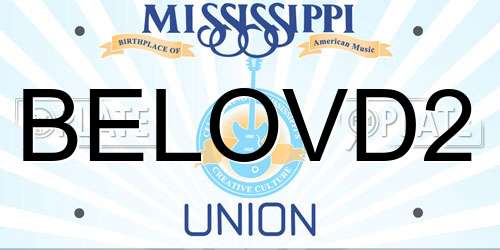BELOVD2 Mississippi License Plate