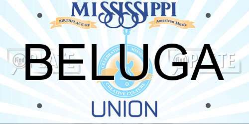 BELUGA Mississippi License Plate