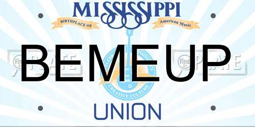 BEMEUP Mississippi License Plate