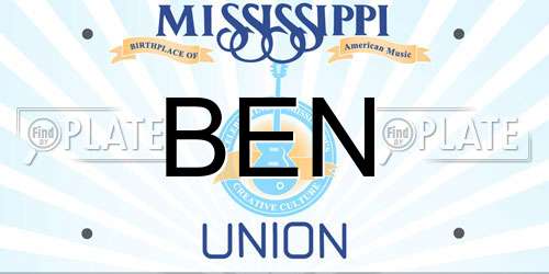 BEN Mississippi License Plate
