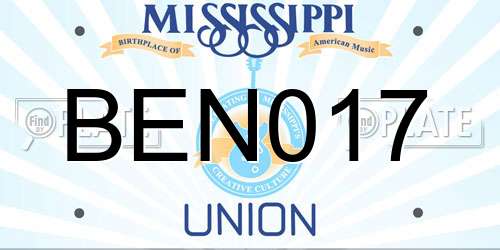 BEN017 Mississippi License Plate