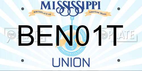 BEN01T Mississippi License Plate
