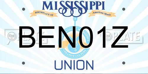 BEN01Z Mississippi License Plate