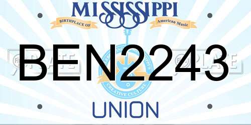 BEN2243 Mississippi License Plate