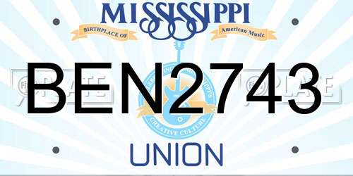 BEN2743 Mississippi License Plate