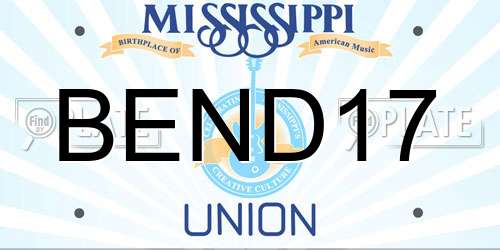 BEND17 Mississippi License Plate