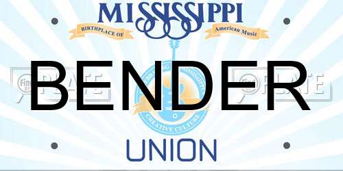 BENDER Mississippi License Plate