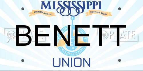 BENETT Mississippi License Plate