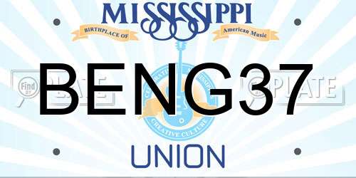 BENG37 Mississippi License Plate