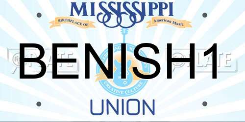 BENISH1 Mississippi License Plate