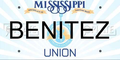 BENITEZ Mississippi License Plate