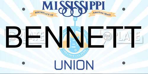 BENNETT Mississippi License Plate