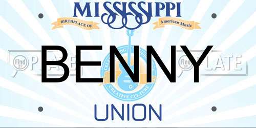 BENNY Mississippi License Plate