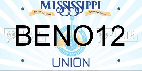BENO12 Mississippi License Plate