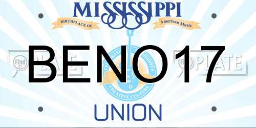 BENO17 Mississippi License Plate
