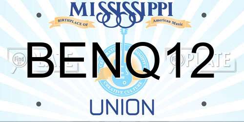 BENQ12 Mississippi License Plate