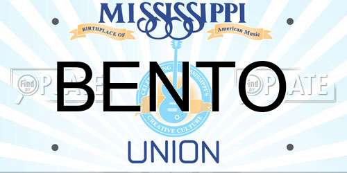 BENTO Mississippi License Plate