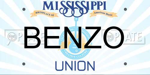 BENZO Mississippi License Plate
