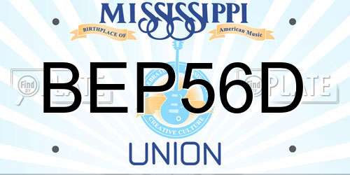 BEP56D Mississippi License Plate