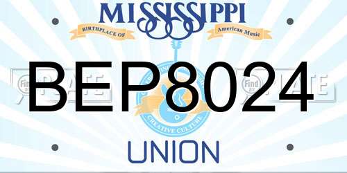 BEP8024 Mississippi License Plate