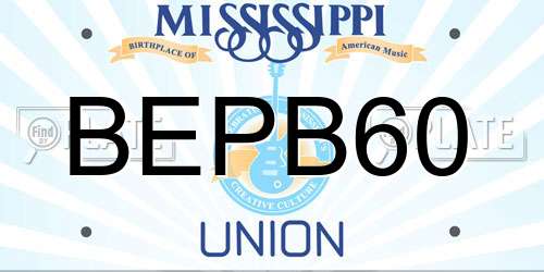 BEPB60 Mississippi License Plate