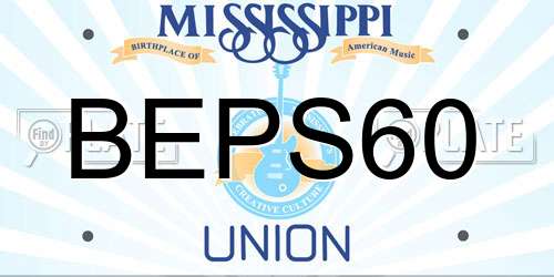 BEPS60 Mississippi License Plate