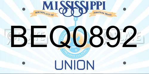 BEQ0892 Mississippi License Plate