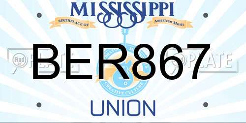 BER867 Mississippi License Plate