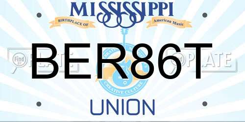 BER86T Mississippi License Plate